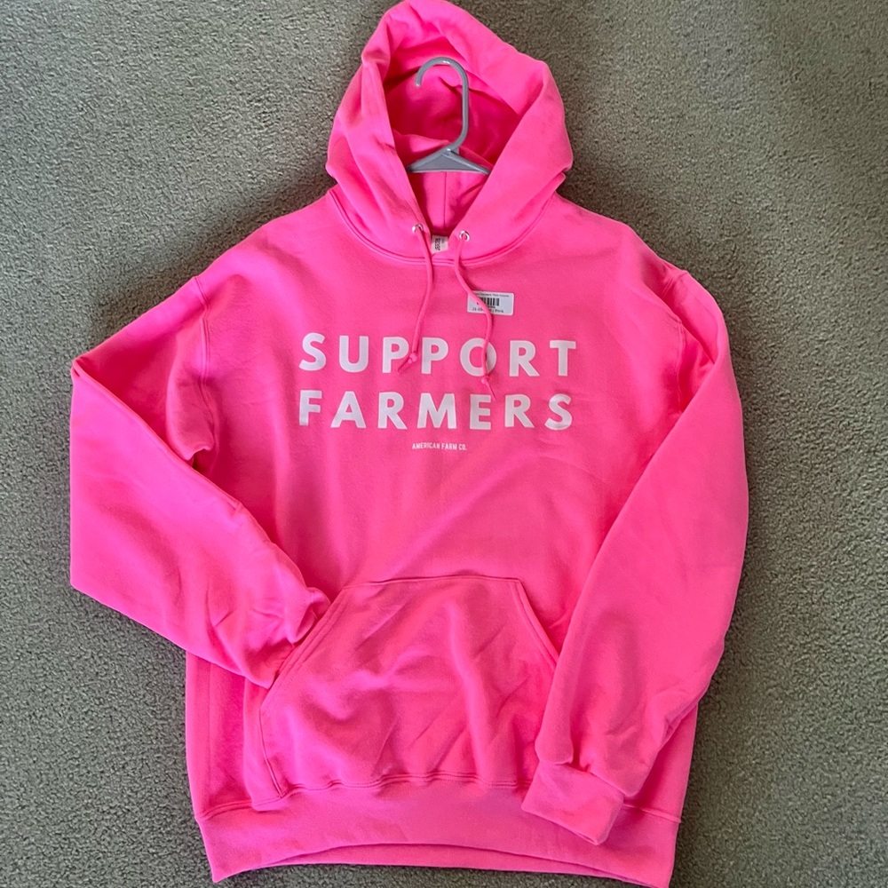 American Farm Company | Pink Hoodie "Support Farmers'